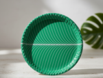 Eco-Friendly Disposable Paper Plates | Leaf Pattern (9-inch, White)