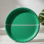Eco-Friendly Disposable Paper Plates | Leaf Pattern (9-inch, White)