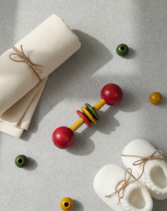 The Classic Wooden Dumbbell Rattle For Babies (Pack of 2) - Image 2