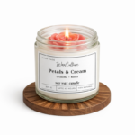 WaxCulture Petals & Cream Organic Soy Wax Aroma Candle – Vanilla & Rose Fragrance, Hand-Poured, Up to 40 Hours Burn Time, 315g, 100% Natural