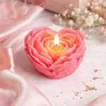 Wax Culture Heart-Shaped Rose Candle - Handmade Scented Wax Candle (Pack of 3) - Image 4