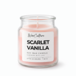 WaxCulture Handmade Scarlet Vanilla Scented Candle – Luxury Soy Wax Jar Candle for Stress Relief & Home Decor