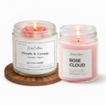 Best handmade soy candles online India - WaxCulture rose and vanilla candle duo set with 40 hours burn time