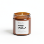 WaxCulture Handmade Warm Vanilla Scented Candle – Luxury Soy Wax Jar Candle, 225g, 100% Natural