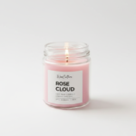 WaxCulture Rose Cloud Scented Soy Wax Candle – Handmade Floral Jar Candle for Home Decor, Hand-Poured, Up to 40 Hours Burn Time,180g