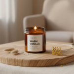 WaxCulture Handmade Warm Vanilla Scented Candle – Luxury Soy Wax Jar Candle, 225g, 100% Natural - Image 3