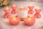 Wax Culture Petals & Teddy Luxury Candle Set | Teddy Bear & Rose Heart Decorative Candles with Scented Jar Candle - Image 2