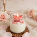 WaxCulture Petals & Cream Organic Soy Wax Aroma Candle – Vanilla & Rose Fragrance, Hand-Poured, Up to 40 Hours Burn Time, 315g, 100% Natural - Image 3