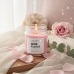 WaxCulture Rose Cloud Scented Soy Wax Candle – Handmade Floral Jar Candle for Home Decor, Hand-Poured, Up to 40 Hours Burn Time,180g - Image 2