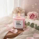 WaxCulture Rose Cloud Scented Soy Wax Candle – Handmade Floral Jar Candle for Home Decor, Hand-Poured, Up to 40 Hours Burn Time,180g - Image 3